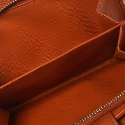Pre Owned Prada Orange Saffiano Lux Leather French Flap Wallet