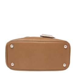 Pre Owned Prada Brown Saffiano Lux Leather Twin Tote