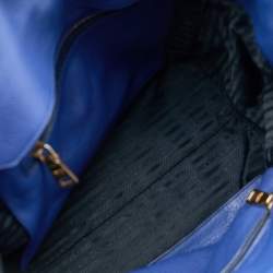 Pre Owned Prada Blue Vitello Grain Leather Tote