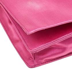 Pre Owned Prada Pink Satin Flap Clutch