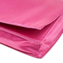 Pre Owned Prada Pink Satin Flap Clutch