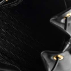 Pre Owned Prada Black Leather Duet Bucket Shoulder Bag 