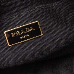 Pre Owned Prada Red/Black Hibiscus Print Canvas Canapa Tote