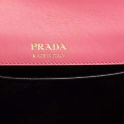 Prada Pink/Black Leather Sidonie Shoulder Bag