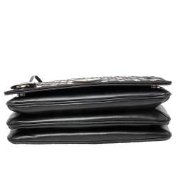 Pre Owned Prada Black Nylon and Leather Grommet Flap Chain Shoulder Bag