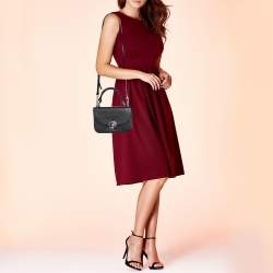 Pre Owned Prada Black Saffiano Leather Flap Top Handle Bag