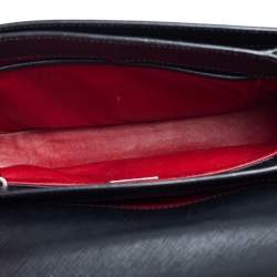 Pre Owned Prada Black Saffiano Leather Flap Top Handle Bag