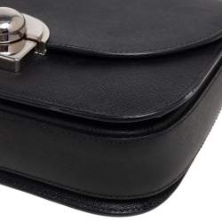 Pre Owned Prada Black Saffiano Leather Flap Top Handle Bag