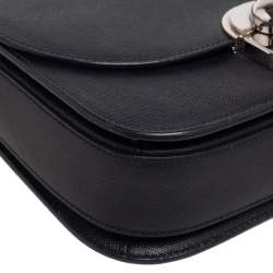 Pre Owned Prada Black Saffiano Leather Flap Top Handle Bag