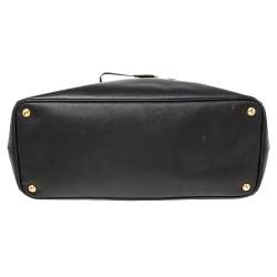 Pre Owned Prada Black Saffiano Leather Large Galleria Double Zip Tote