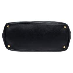Pre Owned Prada Black Saffiano Leather Large Galleria Double Zip Tote