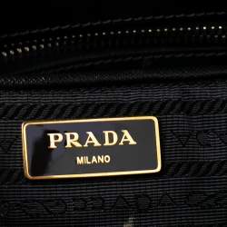 Pre Owned Prada Black Saffiano Leather Large Galleria Double Zip Tote