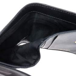 Pre Owned Prada Black Saffiano Lux Leather Bifold Compact Wallet