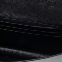 Pre Owned Prada Black Saffiano Leather Cahier Wallet on Chain