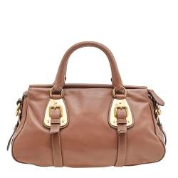 Pre Owned Prada Brown Soft Leather Satchel