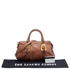 Pre Owned Prada Brown Soft Leather Satchel