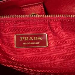 Pre Owned Prada Multicolor Woven Nylon and Leather Tote