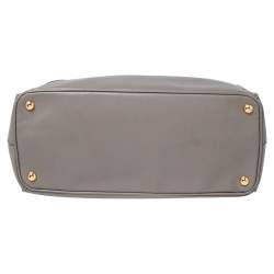 Pre Owned Prada Grey Saffiano Lux Leather Large Double Zip Tote