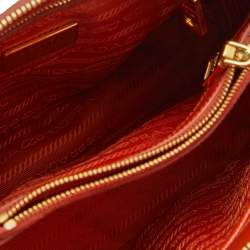 Pre Owned Prada Orange Saffiano Leather Small Promenade Satchel