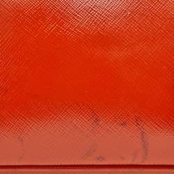 Pre Owned Prada Orange Saffiano Leather Small Promenade Satchel