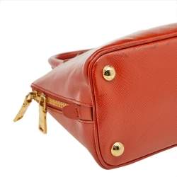 Pre Owned Prada Orange Saffiano Leather Small Promenade Satchel