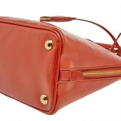 Pre Owned Prada Orange Saffiano Leather Small Promenade Satchel
