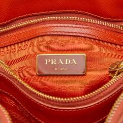 Pre Owned Prada Orange Saffiano Leather Small Promenade Satchel