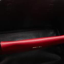 Pre Owned Prada Red Saffiano Cuir Leather Medium Double Handle Tote