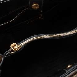Pre Owned Prada Black Saffiano Lux Leather Open Promenade Satchel