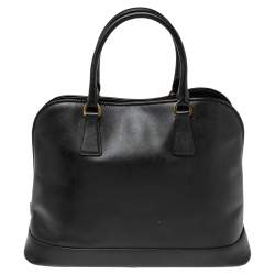 Pre Owned Prada Black Saffiano Lux Leather Open Promenade Satchel
