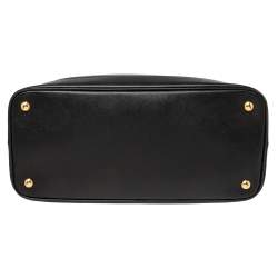Pre Owned Prada Black Saffiano Lux Leather Open Promenade Satchel