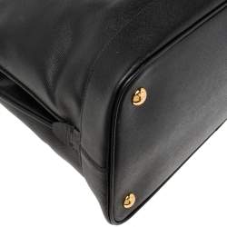 Pre Owned Prada Black Saffiano Lux Leather Open Promenade Satchel
