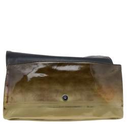 Pre Owned Prada Ombre Patent Leather Oversized Flap Clutch