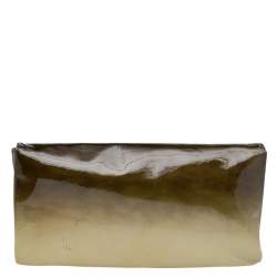 Pre Owned Prada Ombre Patent Leather Oversized Flap Clutch