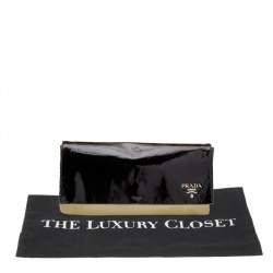 Pre Owned Prada Ombre Patent Leather Oversized Flap Clutch