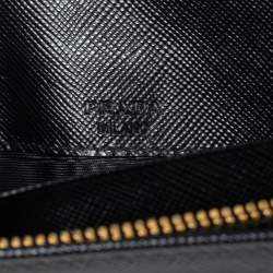 Pre Owned Prada Black Saffiano Leather Continental Wallet