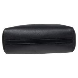 Pre Owned Prada Black Saffiano Lux Leather Snap Tote