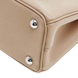 Pre Owned Prada Beige Saffiano Lux Leather Mini Galleria Tote