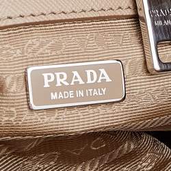 Pre Owned Prada Beige Saffiano Lux Leather Mini Galleria Tote