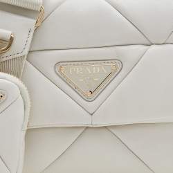 Pre Owned Prada White Patchwork Leather System Crossbody Bag