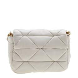 Pre Owned Prada White Patchwork Leather System Crossbody Bag