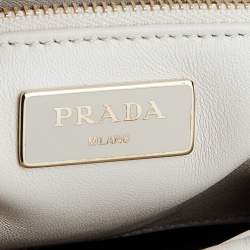 Pre Owned Prada White Patchwork Leather System Crossbody Bag