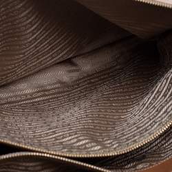 Pre Owned Prada Caramel Brown Saffiano Lux Leather Executive Double Zip Tote