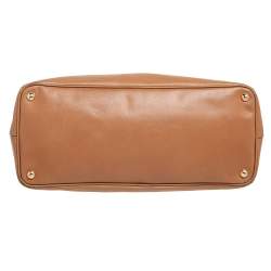 Pre Owned Prada Caramel Brown Saffiano Lux Leather Executive Double Zip Tote