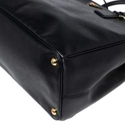 Pre Owned Prada Black Saffiano Lux Leather Large Double Zip Tote