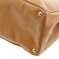 Pre Owned Prada Tan Saffiano Lux Leather Executive Galleria Tote