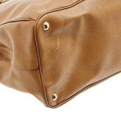 Pre Owned Prada Tan Saffiano Lux Leather Executive Galleria Tote