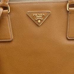 Pre Owned Prada Tan Saffiano Lux Leather Executive Galleria Tote