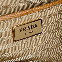 Pre Owned Prada Tan Saffiano Lux Leather Executive Galleria Tote