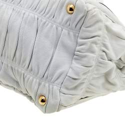 Pre Owned Prada White Gaufre Leather Tote